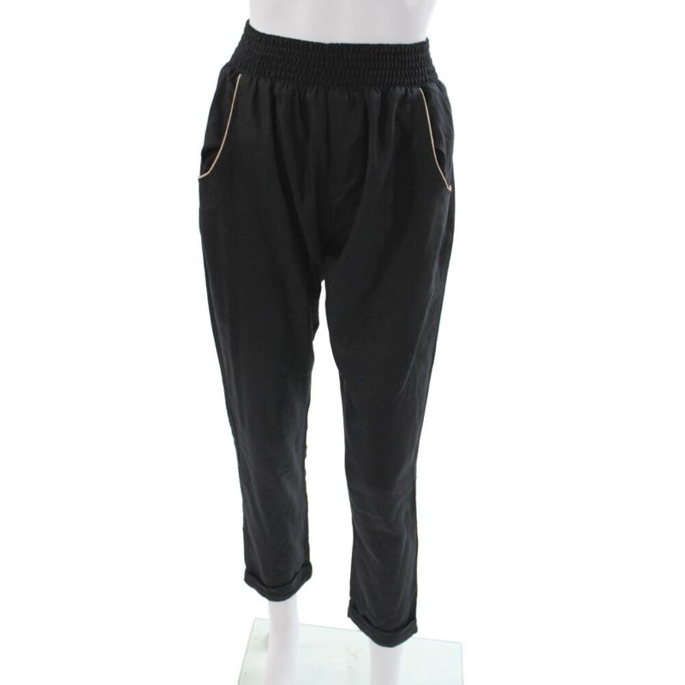 Piamita Women Silk Jogger Pants Blue Pull On Size S